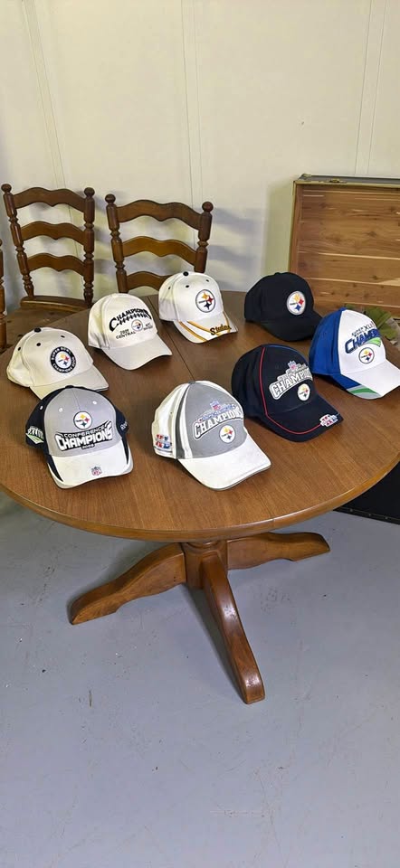 Vintage Steelers hats — set of eight